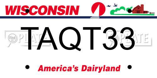 TAQT33 Wisconsin License Plate