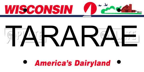 TARARAE Wisconsin License Plate