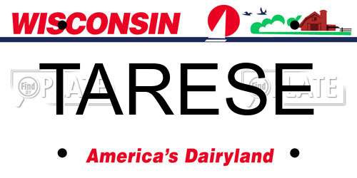 TARESE Wisconsin License Plate