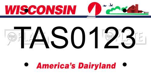 TAS0123 Wisconsin License Plate