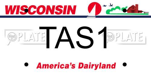 TAS1 Wisconsin License Plate