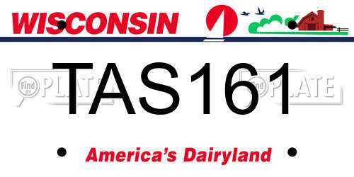 TAS161 Wisconsin License Plate