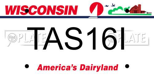 TAS16I Wisconsin License Plate