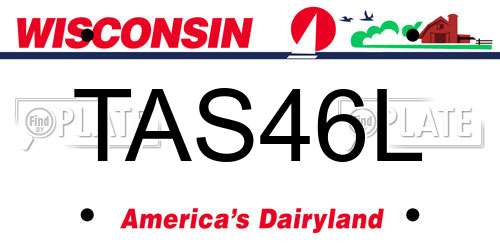 TAS46L Wisconsin License Plate