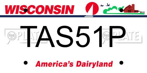 TAS51P Wisconsin License Plate