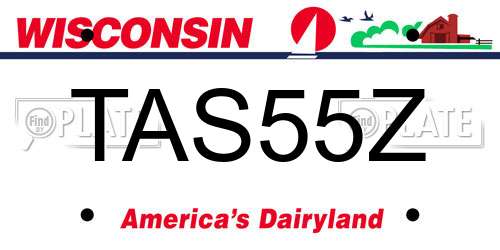 TAS55Z Wisconsin License Plate