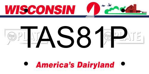 TAS81P Wisconsin License Plate