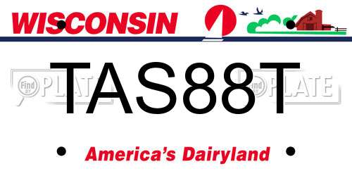 TAS88T Wisconsin License Plate