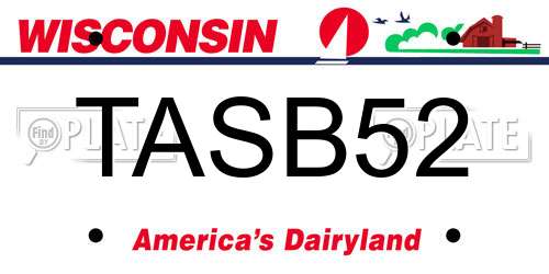 TASB52 Wisconsin License Plate