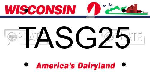 TASG25 Wisconsin License Plate