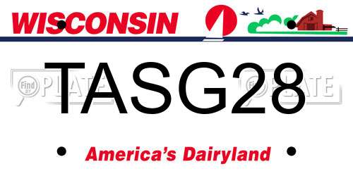 TASG28 Wisconsin License Plate