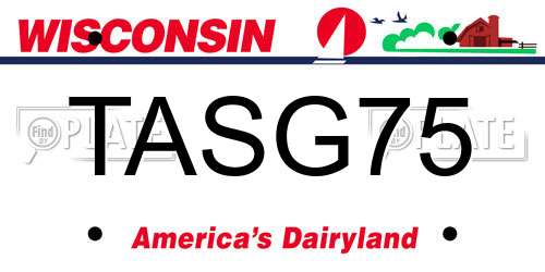 TASG75 Wisconsin License Plate