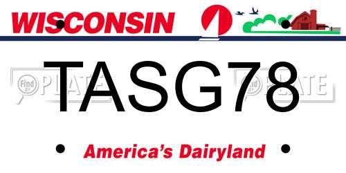 TASG78 Wisconsin License Plate