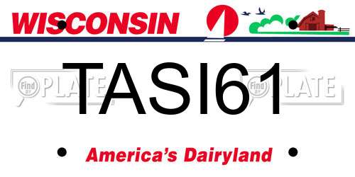 TASI61 Wisconsin License Plate
