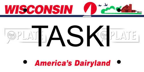 TASKI Wisconsin License Plate
