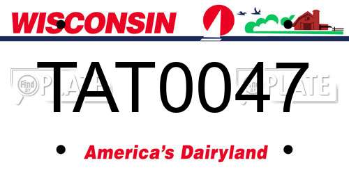 TAT0047 Wisconsin License Plate