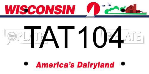 TAT104 Wisconsin License Plate