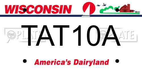 TAT10A Wisconsin License Plate