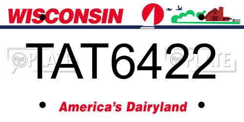 TAT6422 Wisconsin License Plate