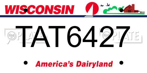 TAT6427 Wisconsin License Plate