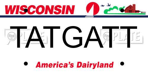 TATGATT Wisconsin License Plate