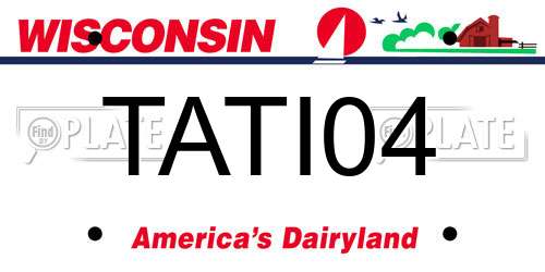 TATI04 Wisconsin License Plate