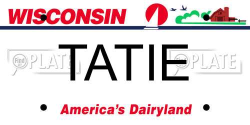 TATIE Wisconsin License Plate