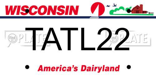 TATL22 Wisconsin License Plate