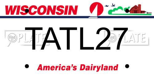 TATL27 Wisconsin License Plate