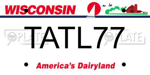 TATL77 Wisconsin License Plate