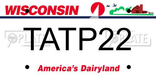 TATP22 Wisconsin License Plate