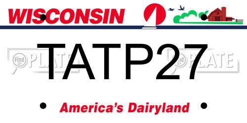 TATP27 Wisconsin License Plate