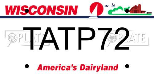 TATP72 Wisconsin License Plate