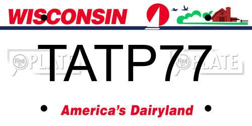 TATP77 Wisconsin License Plate