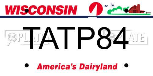 TATP84 Wisconsin License Plate