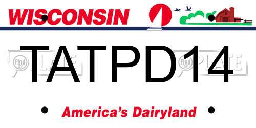 TATPD14 Wisconsin License Plate