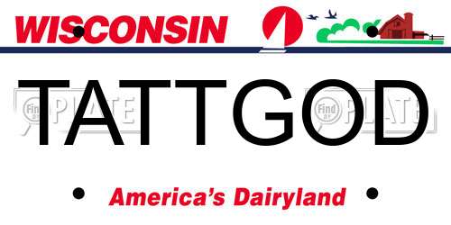 TATTGOD Wisconsin License Plate