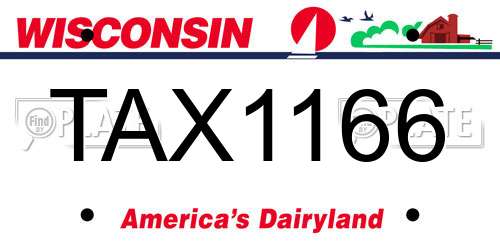 TAX1166 Wisconsin License Plate