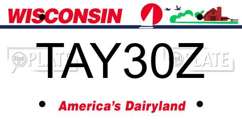 TAY30Z Wisconsin License Plate