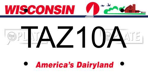 TAZ10A Wisconsin License Plate