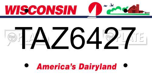 TAZ6427 Wisconsin License Plate