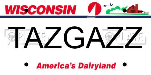 TAZGAZZ Wisconsin License Plate