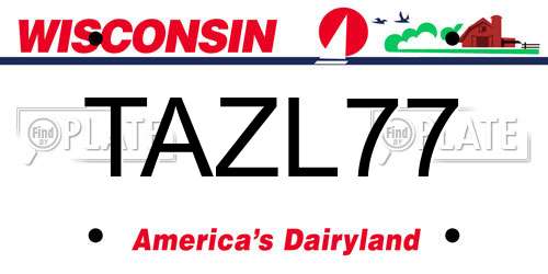 TAZL77 Wisconsin License Plate