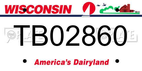 TB02860 Wisconsin License Plate