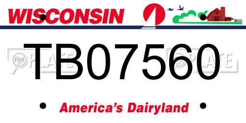 TB07560 Wisconsin License Plate