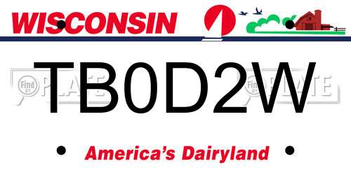 TB0D2W Wisconsin License Plate