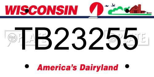 TB23255 Wisconsin License Plate