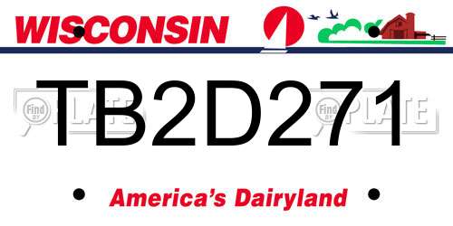 TB2D271 Wisconsin License Plate