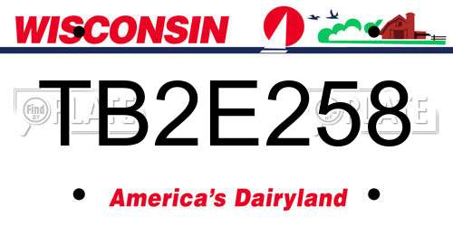 TB2E258 Wisconsin License Plate