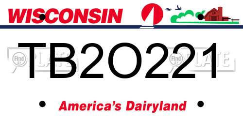 TB2O221 Wisconsin License Plate